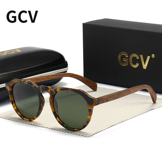 Light and distinctive style GCV sunglasses combine walnut wood: GOXL225